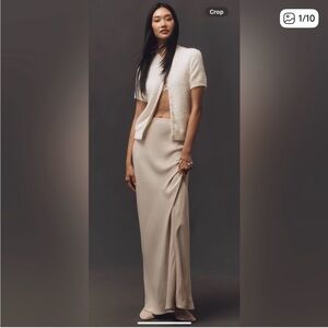 NWT Tilda A-line Anthropologie Cream Maxi Skirt